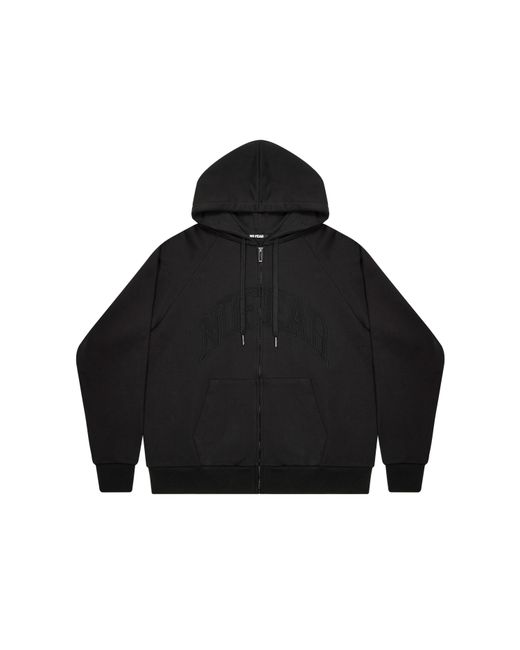 No Fear Black Varsity Zip Up Hoodie for men