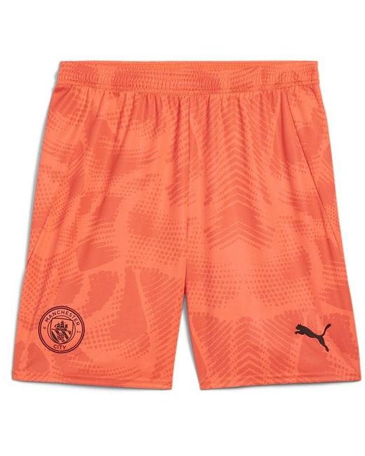 PUMA Orange Manchester City Fc Goalkeeper Home Shorts 2024 2025 Adults for men
