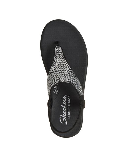 Skechers Black Med Luxe Me Flat Sandals for men