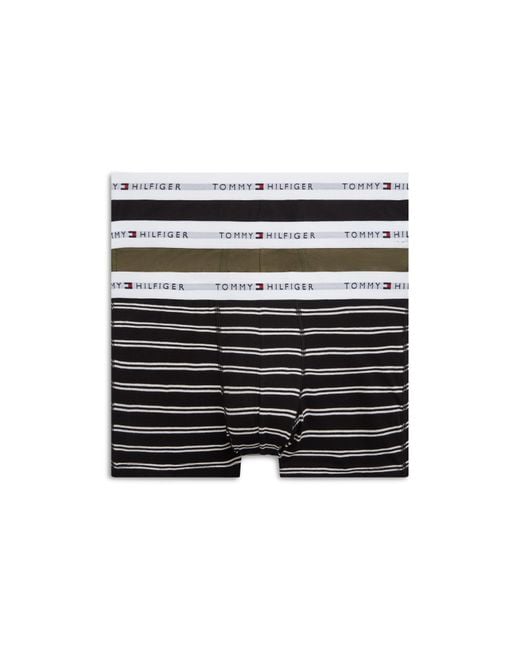 Tommy Hilfiger Black 3-Pack Logo Waistband Trunks for men