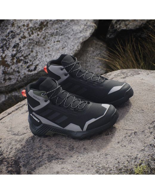 Adidas Black Terrex Eastrail Mid Waterproof Hiking Shoes for men
