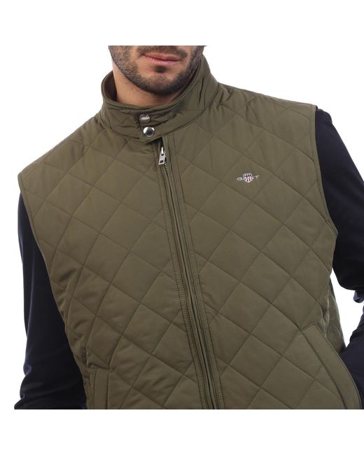 Gant Green Quilted Windcheater Vest for men