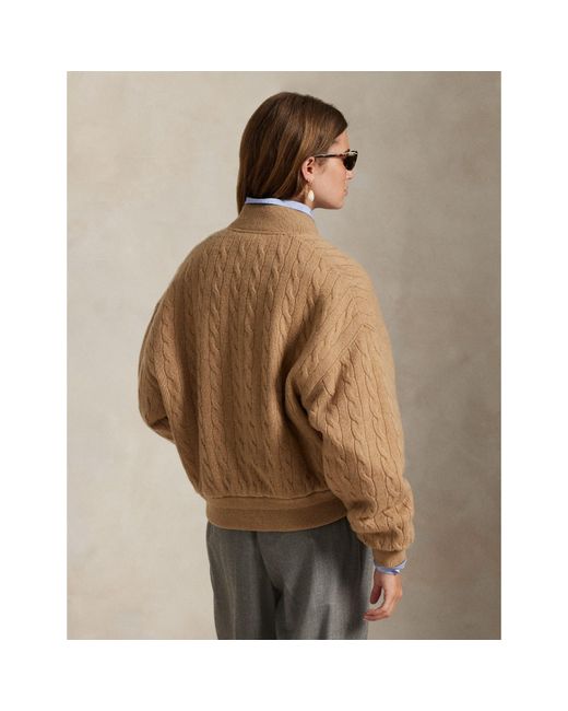 Polo Ralph Lauren Natural American Style Ribbed Trim Bomber Jacket