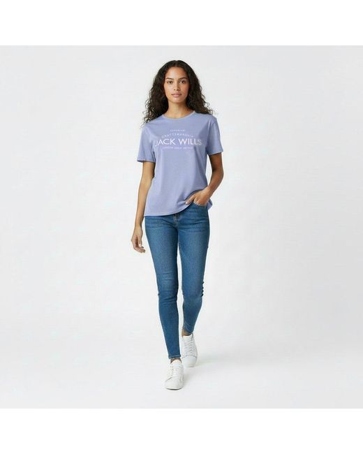 Jack Wills Blue Forstal Boyfriend T-Shirt Ladies
