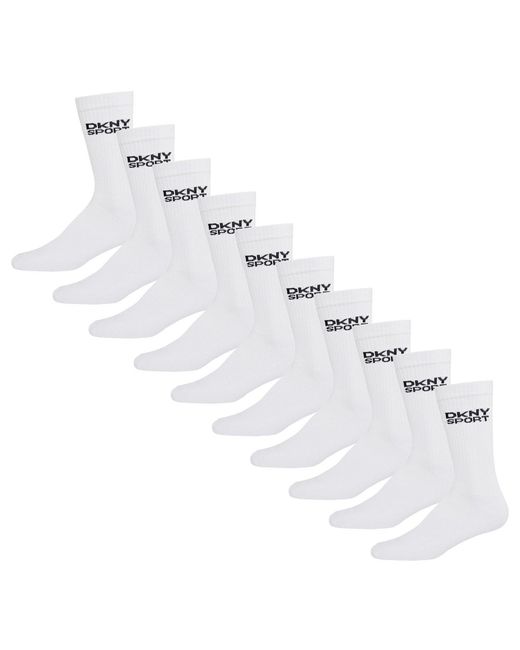DKNY White 10 Pack Sports Socks Radde for men