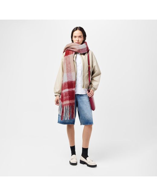 Radley Red Knitted Check Scarf