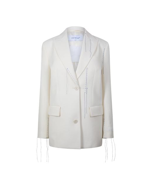 Off-White c/o Virgil Abloh Gray Wool Stitching Tomboy Softshell Jacket