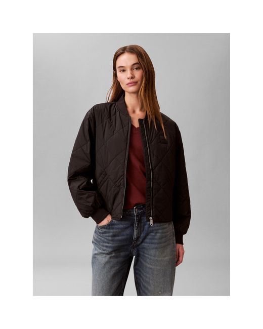 Calvin Klein Black Quilted Bomber Jacket