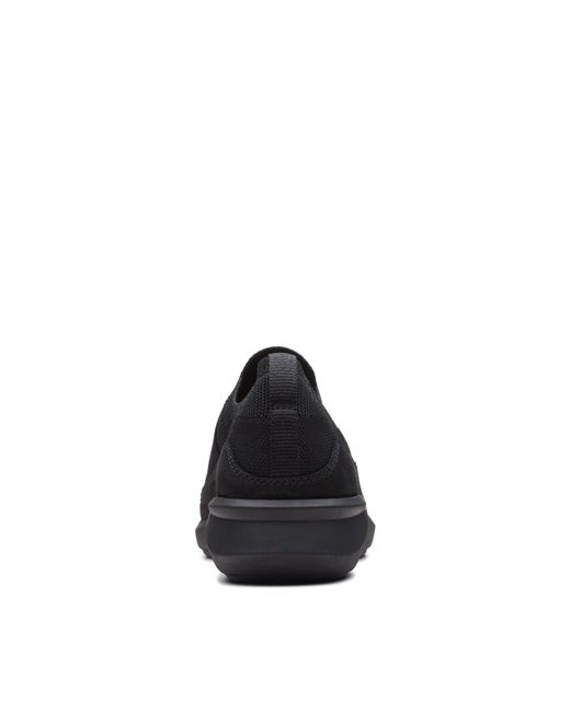 Clarks Black Textile Slip On Trainers