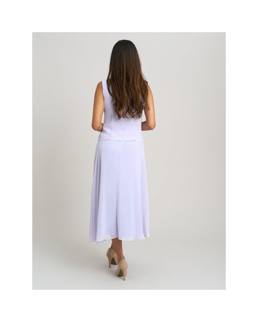 Gina Bacconi White Page Fancy Jacket & Chiffon Dress