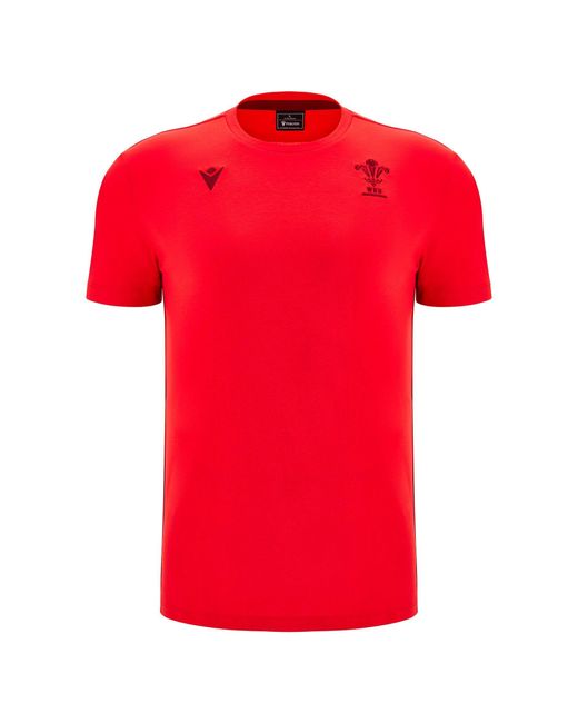 MACRON Red Wales T-Shirt 2025 Adults for men