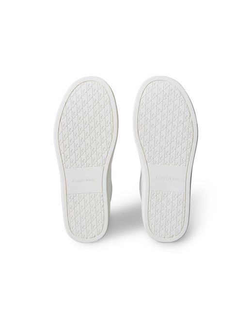 Calvin Klein White Leather Classic Cup Low-Top Trainers for men