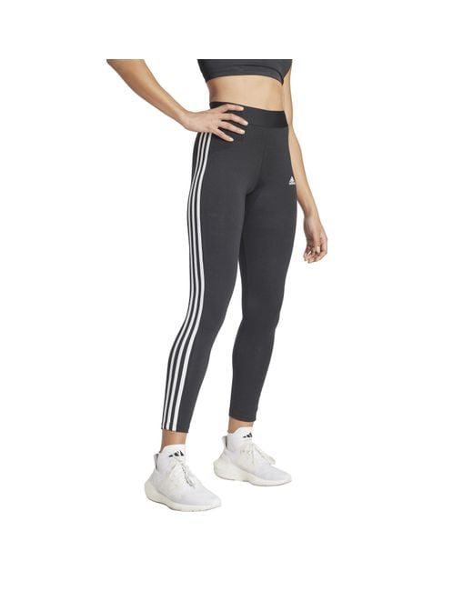 Adidas Black Essentials 3 Stripe Leggings