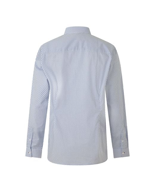 Without Prejudice Blue Cleo Geo Cotton Shirt for men