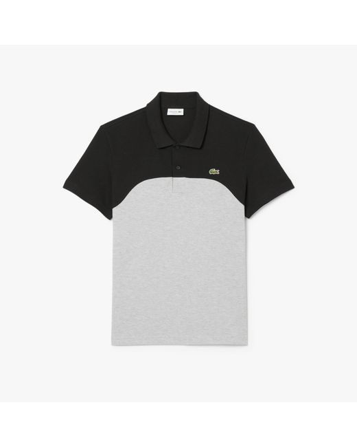 Lacoste Black Regular Fit L.12.12 Colour Block Polo Shirt for men