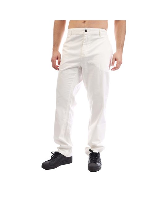 Boss White Slim-Fit Chinos for men