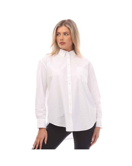 Gant White Relaxed Fit Luxury Poplin Shirt