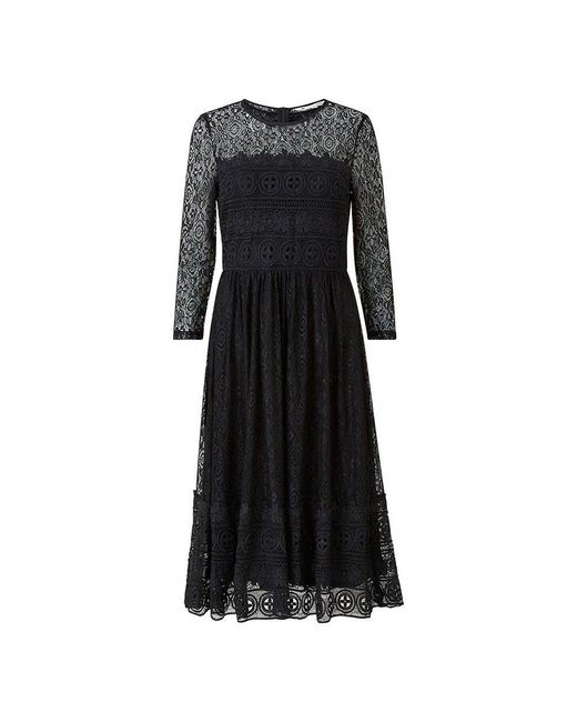 Yumi' Black Lace Skater Dress
