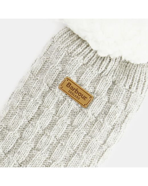 Barbour Gray Cable Knit Lounge Socks