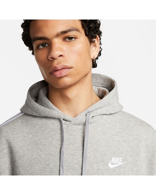 Nike Gray Club Fleece Graphic Hooded Tracksuit for men