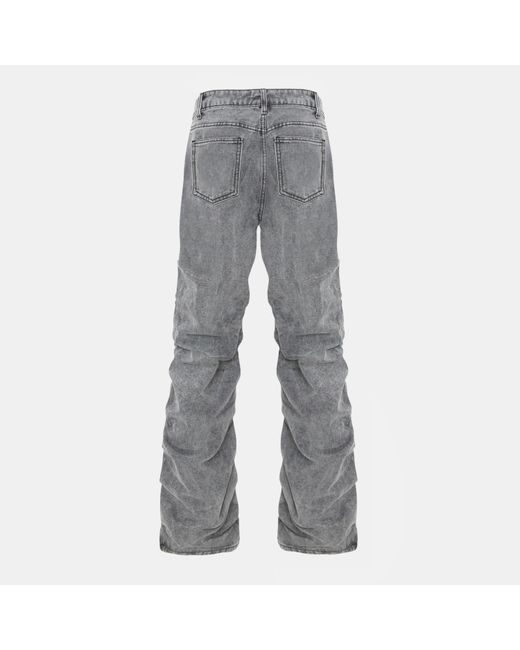 I Saw It First Gray Ruched Straight Jeans
