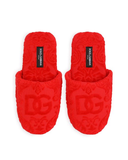 Dolce & Gabbana Red Dolceandgabbanacasa Jaquard Slippers