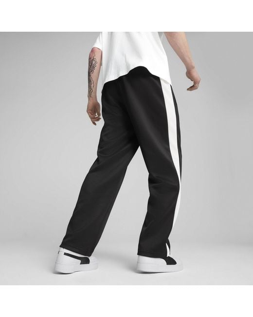 PUMA Black Always On Relaxed Straight Open Hem Woven Tracksuit Joggers for men