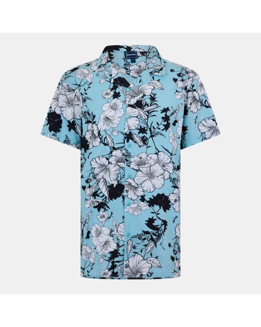 Bench Blue Short-Sleeve Patterned Shirt for men