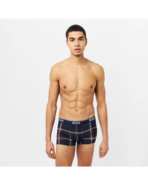 Boss Blue Bodywear 3-Pack Boxer Shorts With Logo Detail for men