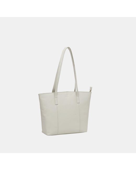Firetrap White Work Leather Zip Tote Bag