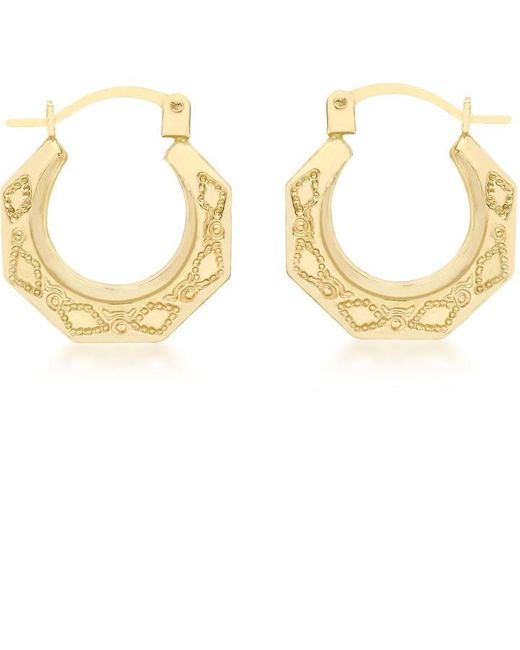 Be You Metallic 9ct Mini Patterned Hoops