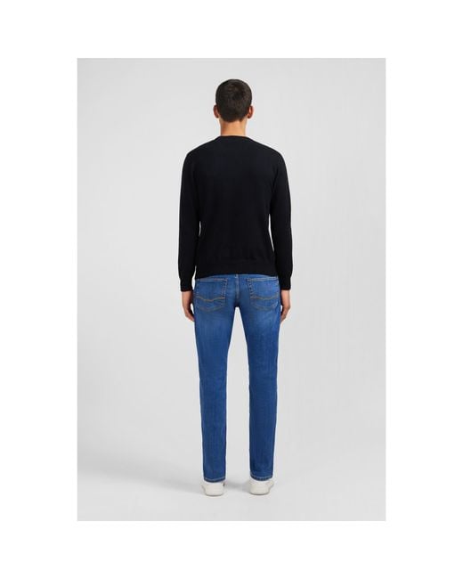Eden Park Black Crew Cotton Jumper for men