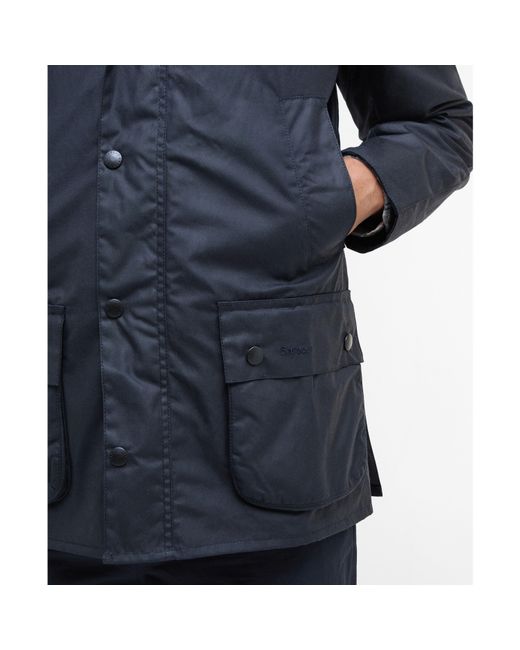 Barbour Blue Ashby Water Resistant Windproof Long Sleeve Wax Jacket for men