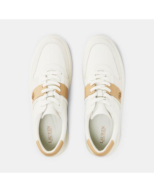 Ralph Lauren White Harlie Basket Low-Top Trainers
