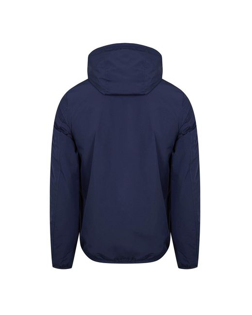 Aquascutum Blue Reversible Check Hooded Long Sleeve Rain Anorak for men