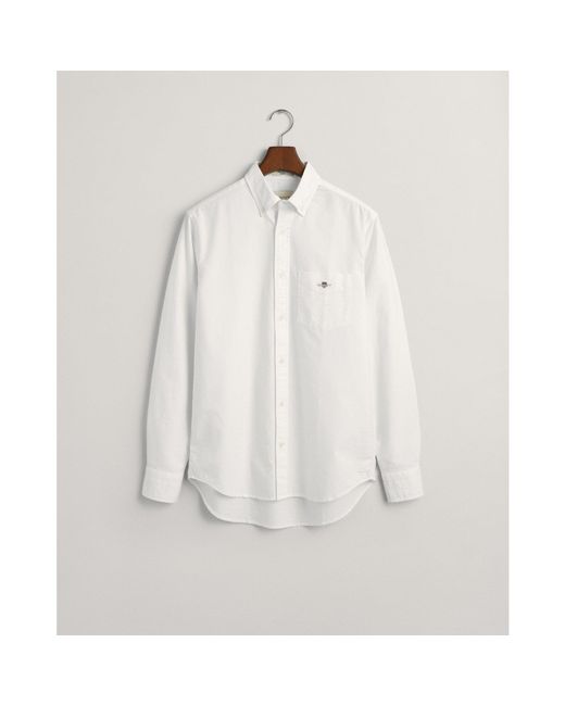 Gant White Regular Fit Oxford Shirt for men