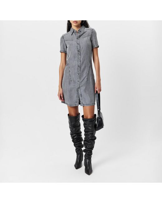 DIESEL Gray Short Sleeve Dress Shirt