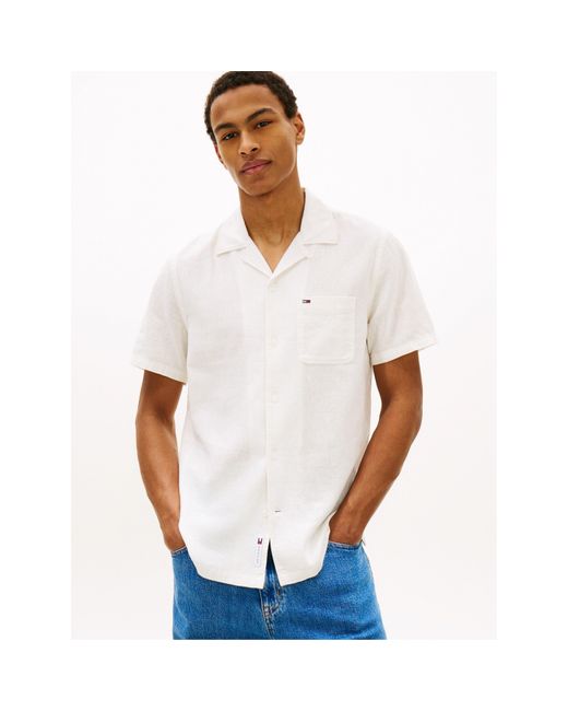 Tommy Hilfiger White Short Sleeve Plain Shirt for men