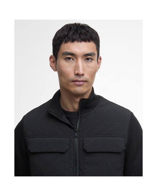Barbour Black Ethan Quilted Sweatshirt for men