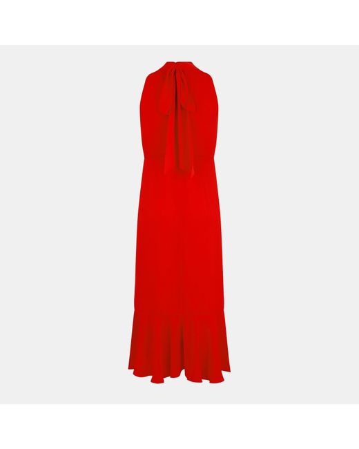 Ted Baker Red Neck Tie Midi Dress
