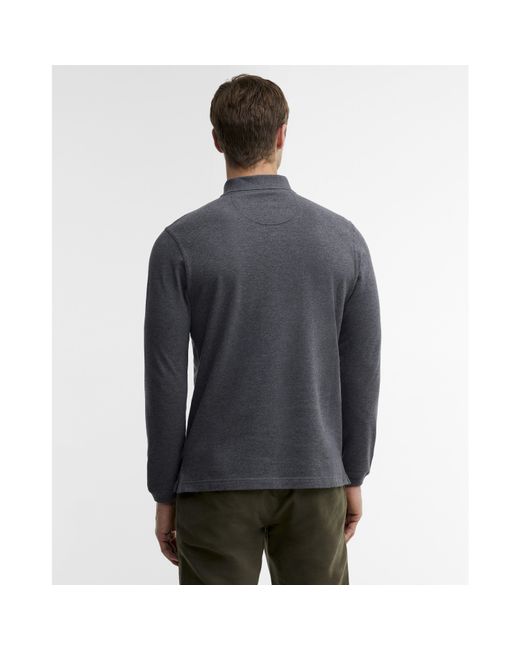 Barbour Blue Essentials Long Sleeve Polo Shirt for men