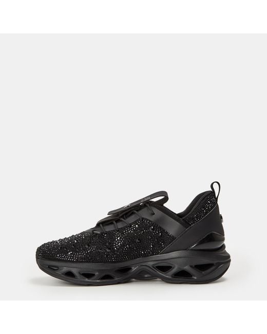 Steve Madden Black Surge 2R Lace-Up Textured Platform Sneakers