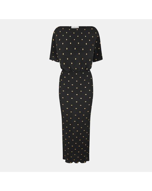 Never Fully Dressed Black Tilly Plisse Maxi Dress