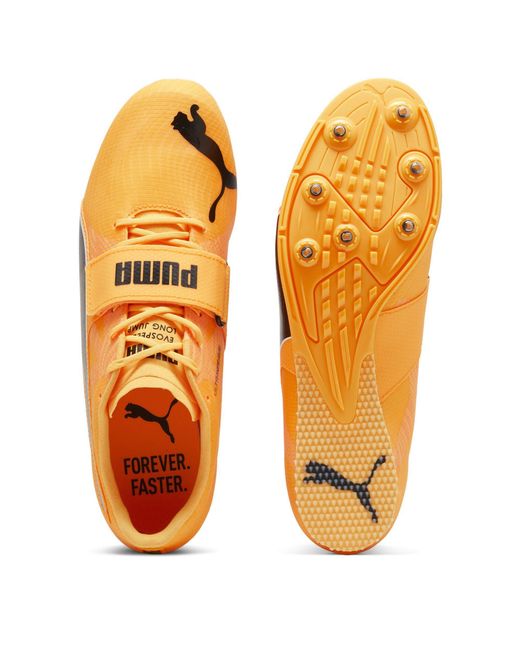 PUMA Yellow Evospeed Long Jump 11 Ult Track Running Spikes for men