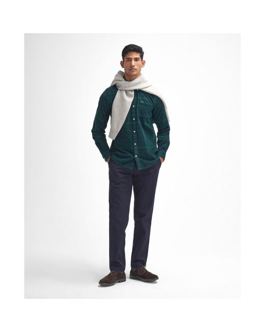Barbour Blue Sueded Sateen Slim Trousers for men