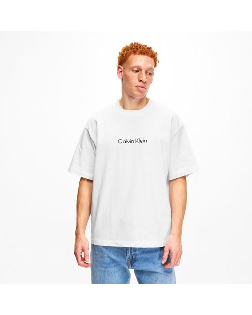 Calvin Klein White Sslogo Crew T-Shirt for men
