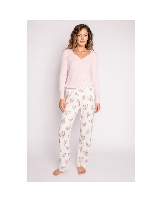 Pj Salvage Pink A Heart Full Of Daisies Pant
