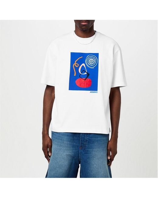 Jacquemus Blue Le Cuadro Arty Painting T-shirt for men