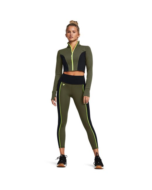 Under Armour Green Project Rock Cropped Gym Jacket