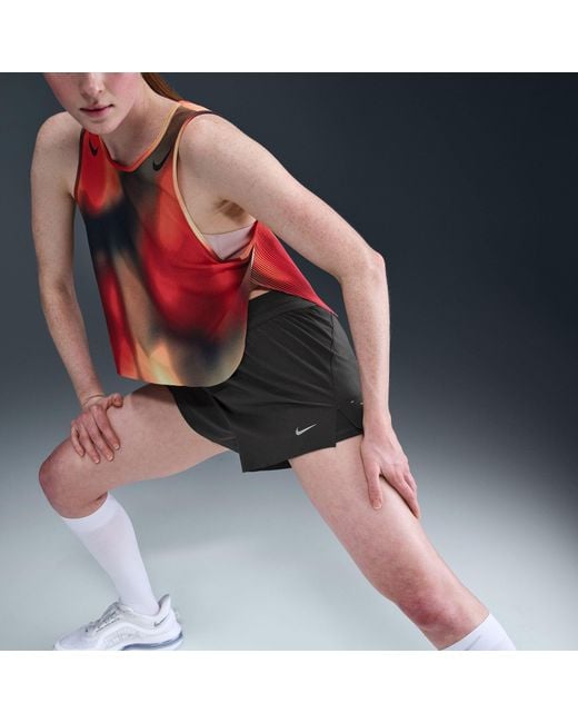 Nike Gray Dri-Fit Swift Mid-Rise 3 2-In-1 Shorts